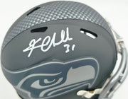 Kam Chancellor Autographed Seattle Seahawks Slate Silver Speed Mini Helmet Beckett BAS Witness Stock #259854