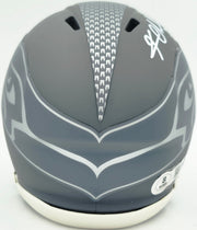 Kam Chancellor Autographed Seattle Seahawks Slate Silver Speed Mini Helmet Beckett BAS Witness Stock #259854