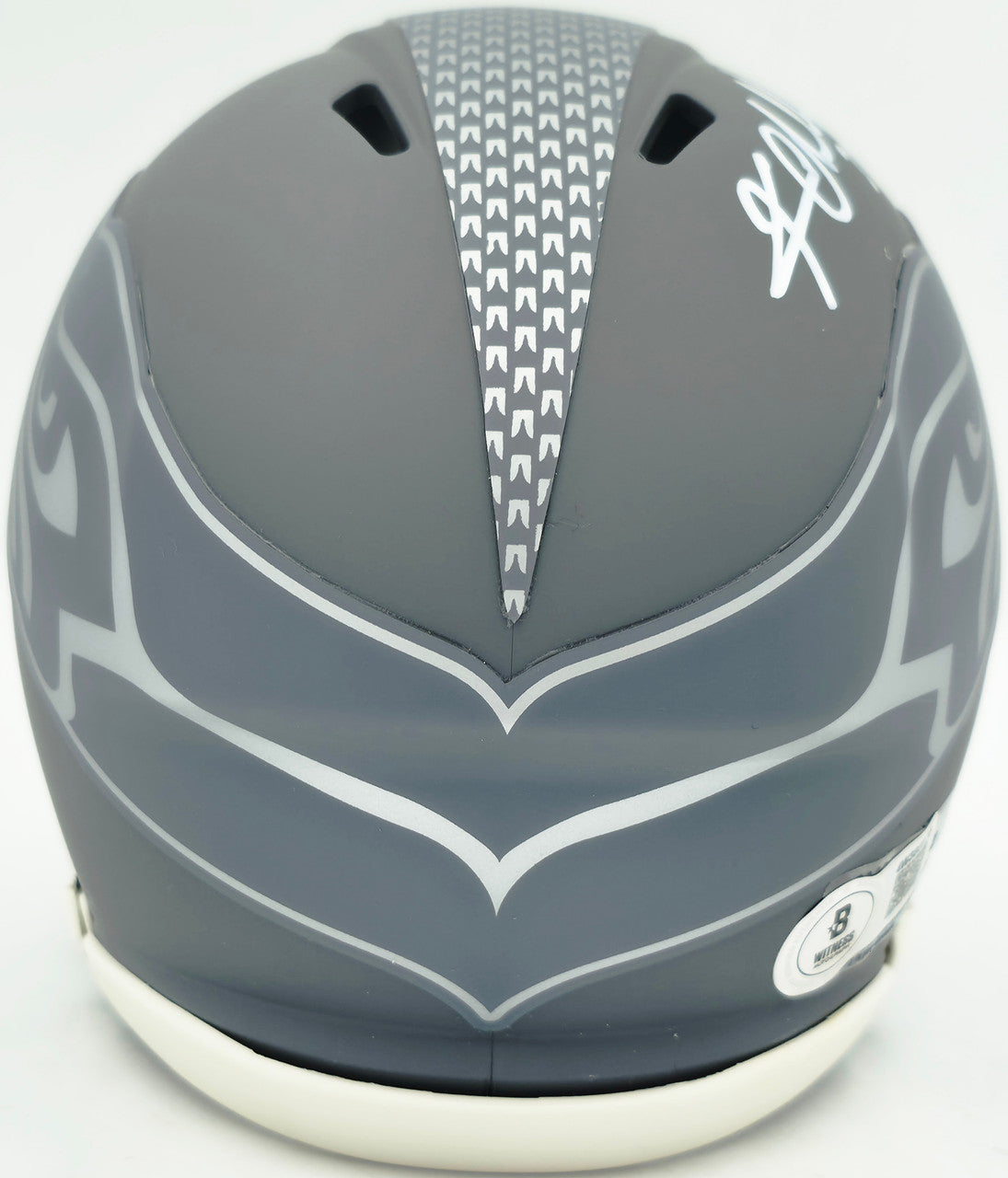 Kam Chancellor Autographed Seattle Seahawks Slate Silver Speed Mini Helmet Beckett BAS Witness Stock #259854