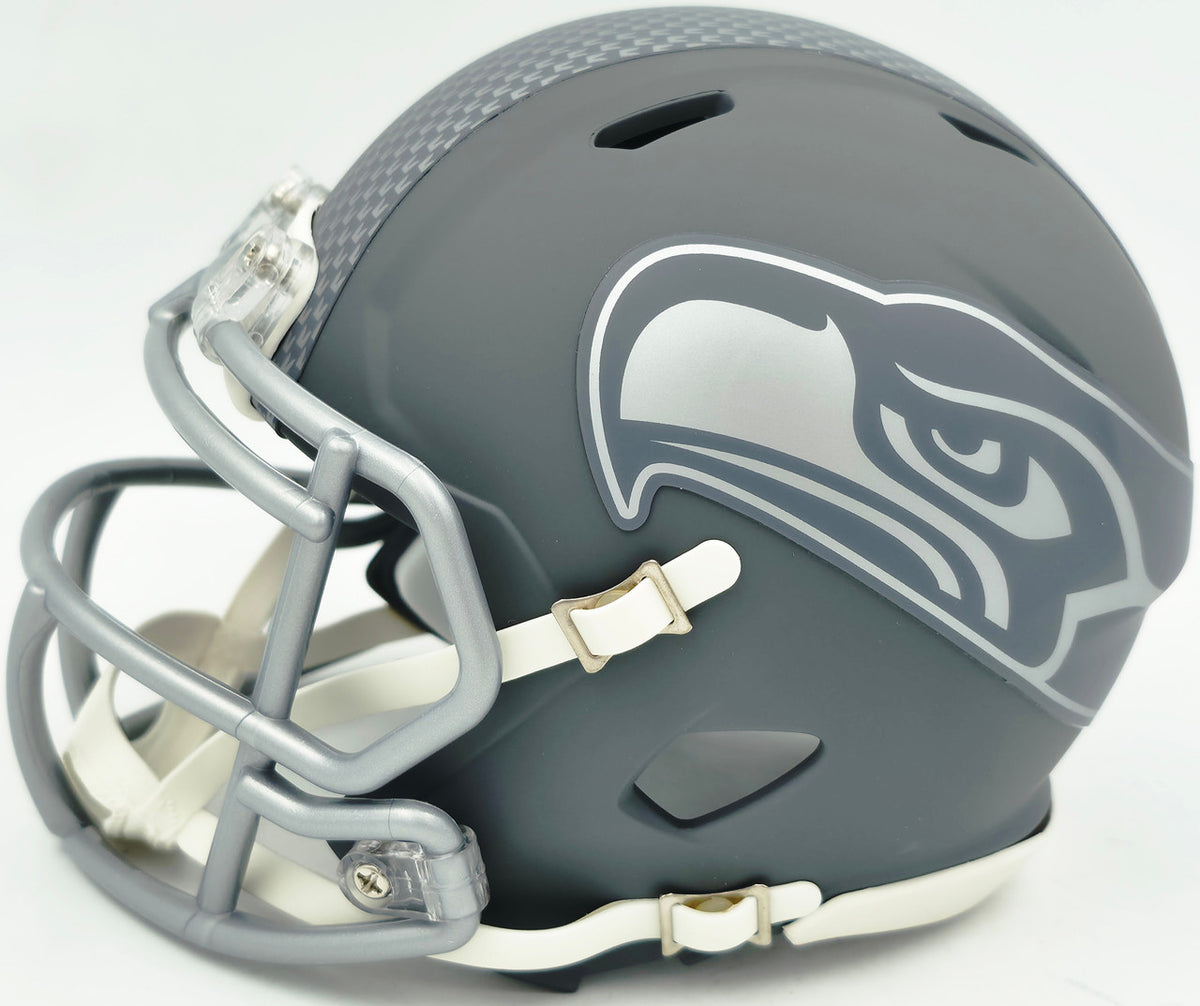 Kam Chancellor Autographed Seattle Seahawks Slate Silver Speed Mini Helmet Beckett BAS Witness Stock #259854