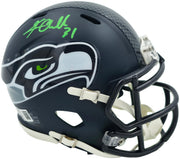 Kam Chancellor Autographed Seattle Seahawks Blue Speed Mini Helmet Beckett BAS Witness Stock #259855