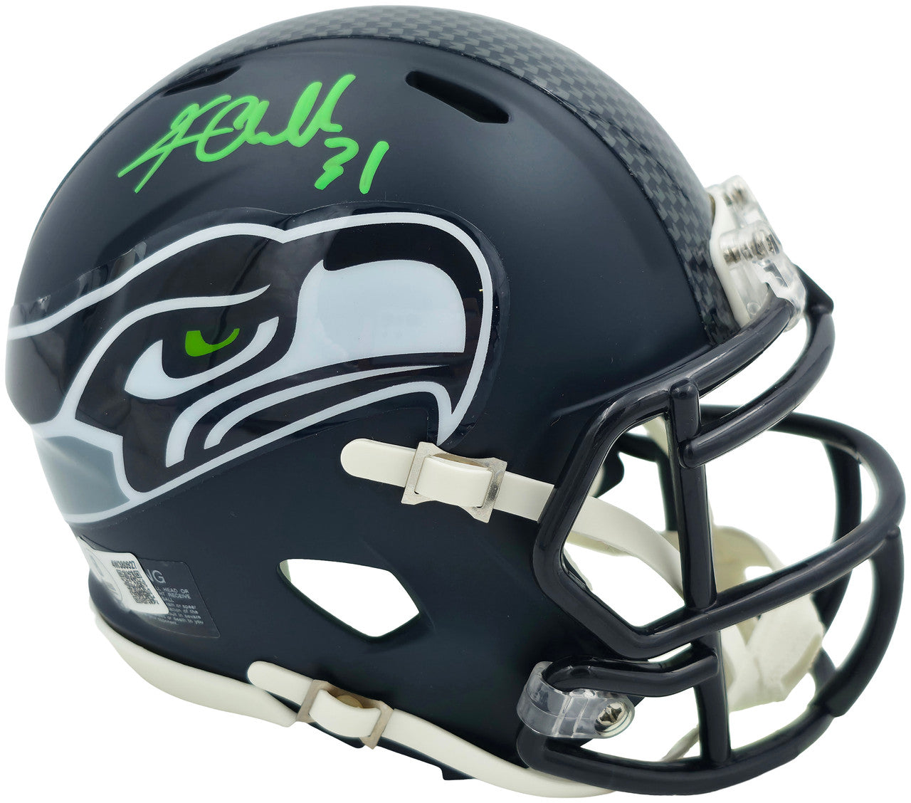 Kam Chancellor Autographed Seattle Seahawks Blue Speed Mini Helmet Beckett BAS Witness Stock #259855