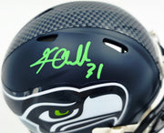 Kam Chancellor Autographed Seattle Seahawks Blue Speed Mini Helmet Beckett BAS Witness Stock #259855