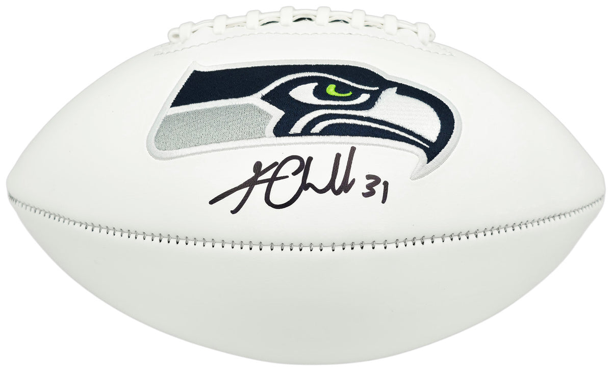 Kam Chancellor Autographed White Seattle Seahawks Logo Football Beckett BAS Witness Stock #259858