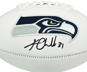 Kam Chancellor Autographed White Seattle Seahawks Logo Football Beckett BAS Witness Stock #259858