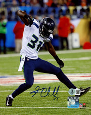 Kam Chancellor Autographed 8x10 Photo (Super Bowl XLVIII) Seattle Seahawks Beckett BAS Witness Stock #259860