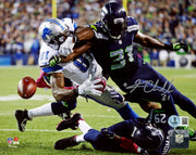 Kam Chancellor Autographed 8x10 Photo (Forced Fumble On Calvin Johnson) Seattle Seahawks Beckett BAS Witness Stock #259863