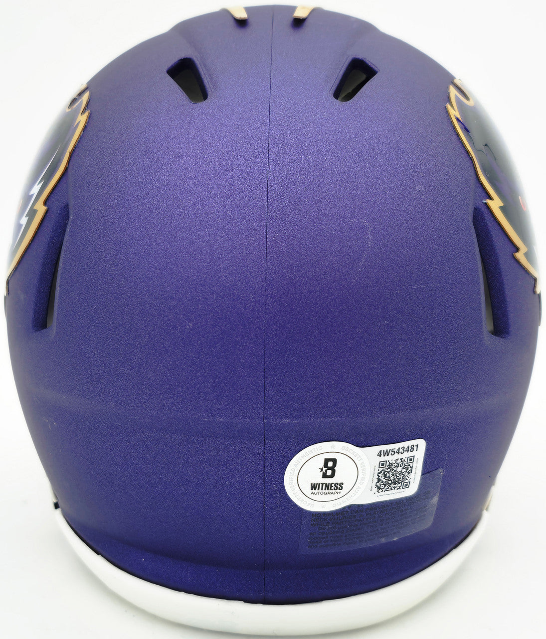 Terrell Suggs Autographed Baltimore Ravens 2024 Alternate Purple Speed Mini Helmet Beckett BAS Witness Stock #261448