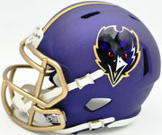 Terrell Suggs Autographed Baltimore Ravens 2024 Alternate Purple Speed Mini Helmet Beckett BAS Witness Stock #261448