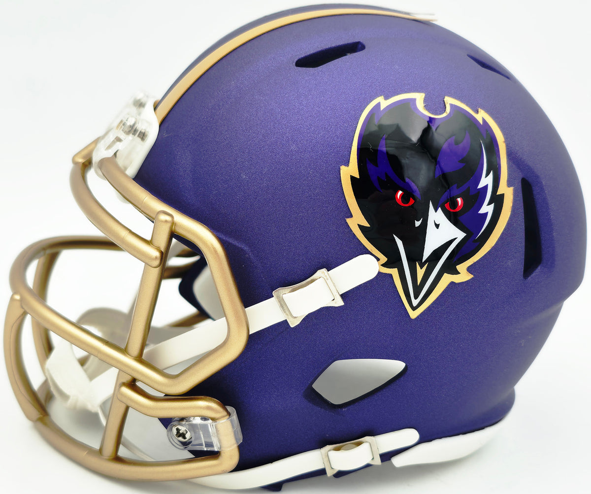 Terrell Suggs Autographed Baltimore Ravens 2024 Alternate Purple Speed Mini Helmet Beckett BAS Witness Stock #261448