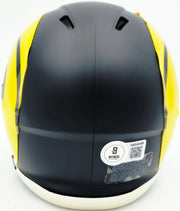 Aaron Donald Autographed Los Angeles Rams Black Rivalries Speed Mini Helmet Beckett BAS Witness Stock #261457