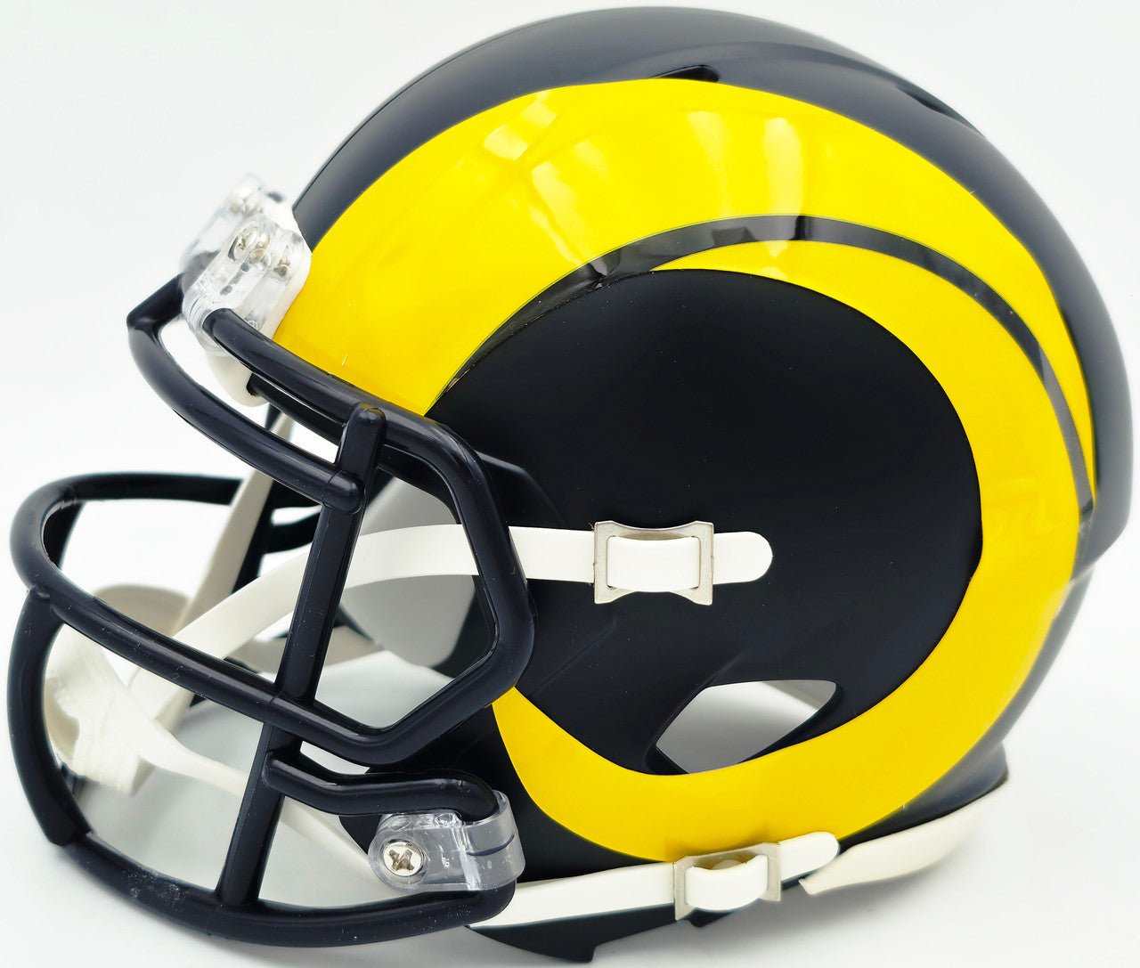 Aaron Donald Autographed Los Angeles Rams Black Rivalries Speed Mini Helmet Beckett BAS Witness Stock #261457