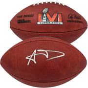 Aaron Donald Autographed Los Angeles Rams Official Super Bowl LVI Logo Leather Football Beckett BAS Witness Stock #261458