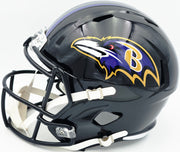 Terrell Suggs Autographed Baltimore Ravens Black Full Size Speed Replica Helmet Beckett BAS Witness Stock #261447