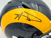 Aaron Donald Autographed Los Angeles Rams Blue 1981-99 Throwback Full Size Speed Replica Helmet Beckett BAS Witness Stock #261453