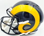 Aaron Donald Autographed Los Angeles Rams Blue 1981-99 Throwback Full Size Speed Replica Helmet Beckett BAS Witness Stock #261453