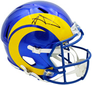 Aaron Donald Autographed Los Angeles Rams 2020 Alternate Blue Full Size Speed Replica Helmet Beckett BAS Witness Stock #261454