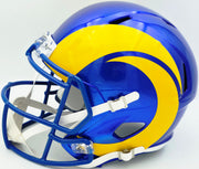Aaron Donald Autographed Los Angeles Rams 2020 Alternate Blue Full Size Speed Replica Helmet Beckett BAS Witness Stock #261454