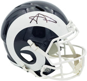Aaron Donald Autographed Los Angeles Rams Blue Full Size Speed Replica Helmet Beckett BAS Witness Stock #261455