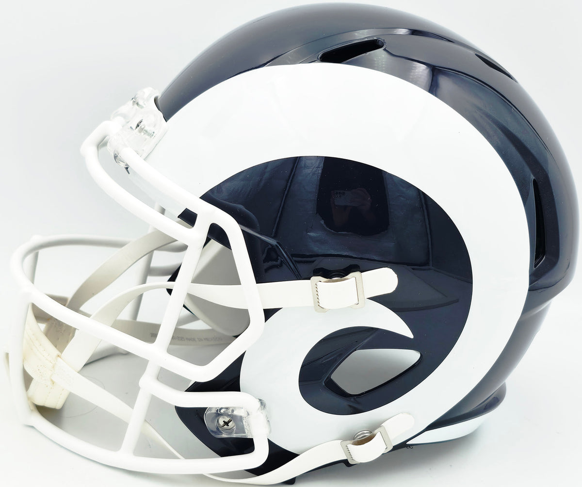 Aaron Donald Autographed Los Angeles Rams Blue Full Size Speed Replica Helmet Beckett BAS Witness Stock #261455