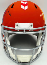 Aaron Donald Autographed Los Angeles Rams Orange Super Bowl LVI Logo Full Size Speed Replica Helmet Beckett BAS Witness Stock #261456
