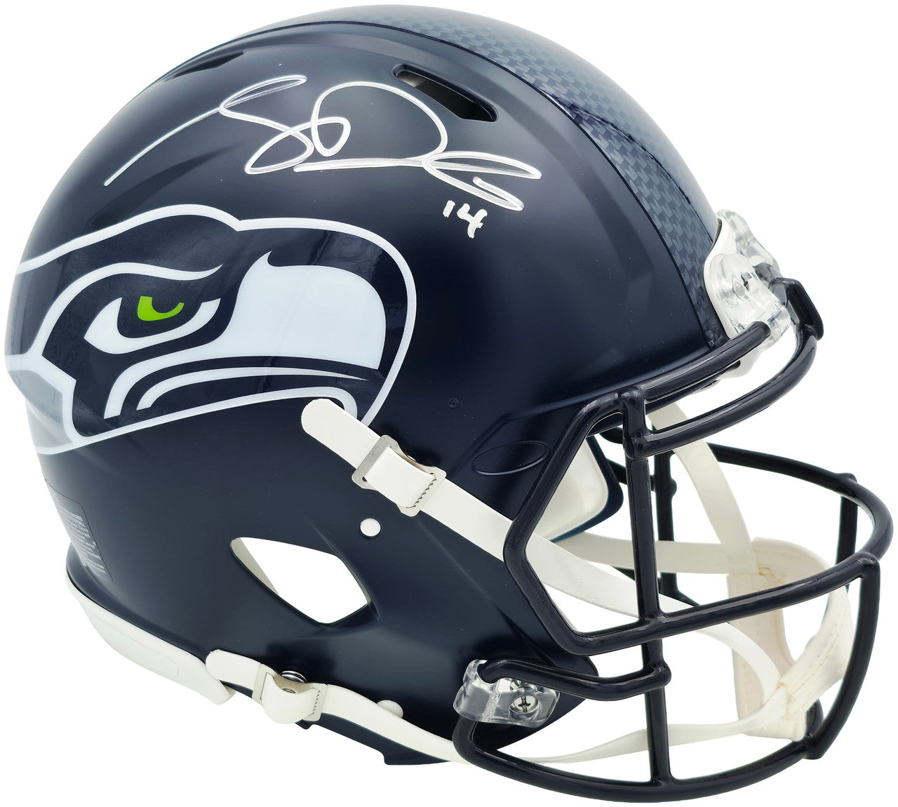 Sam Darnold Autographed Seattle Seahawks Blue Full Size Speed Authentic Helmet Beckett BAS Witness Stock #261504
