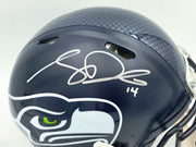 Sam Darnold Autographed Seattle Seahawks Blue Full Size Speed Authentic Helmet Beckett BAS Witness Stock #261504
