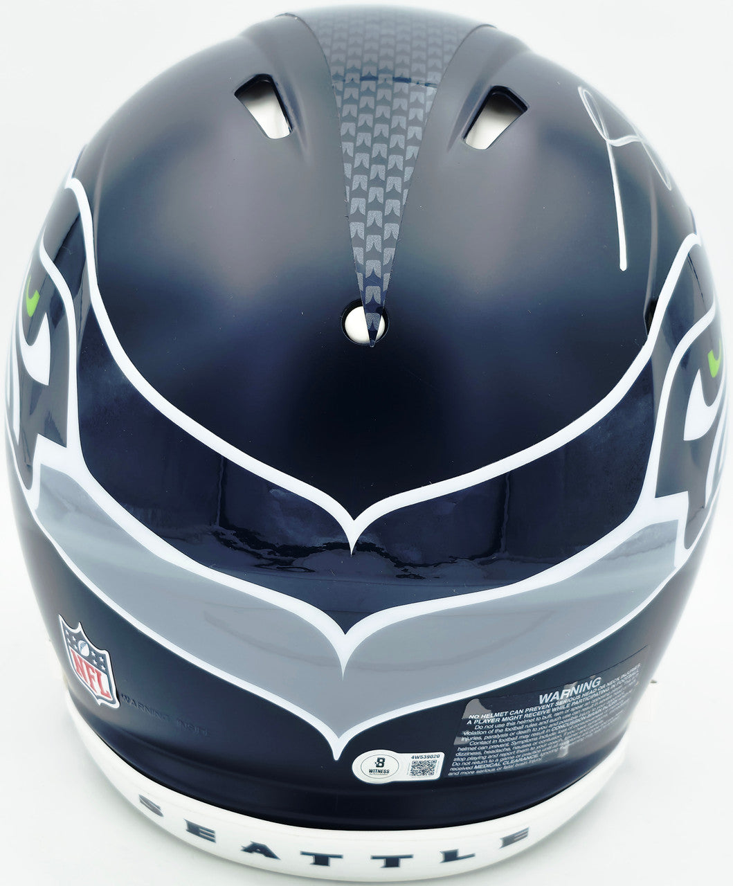 Sam Darnold Autographed Seattle Seahawks Blue Full Size Speed Authentic Helmet Beckett BAS Witness Stock #261504