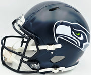 Sam Darnold Autographed Seattle Seahawks Blue Full Size Speed Authentic Helmet Beckett BAS Witness Stock #261504