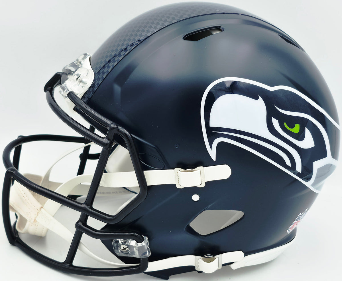 Sam Darnold Autographed Seattle Seahawks Blue Full Size Speed Authentic Helmet Beckett BAS Witness Stock #261504