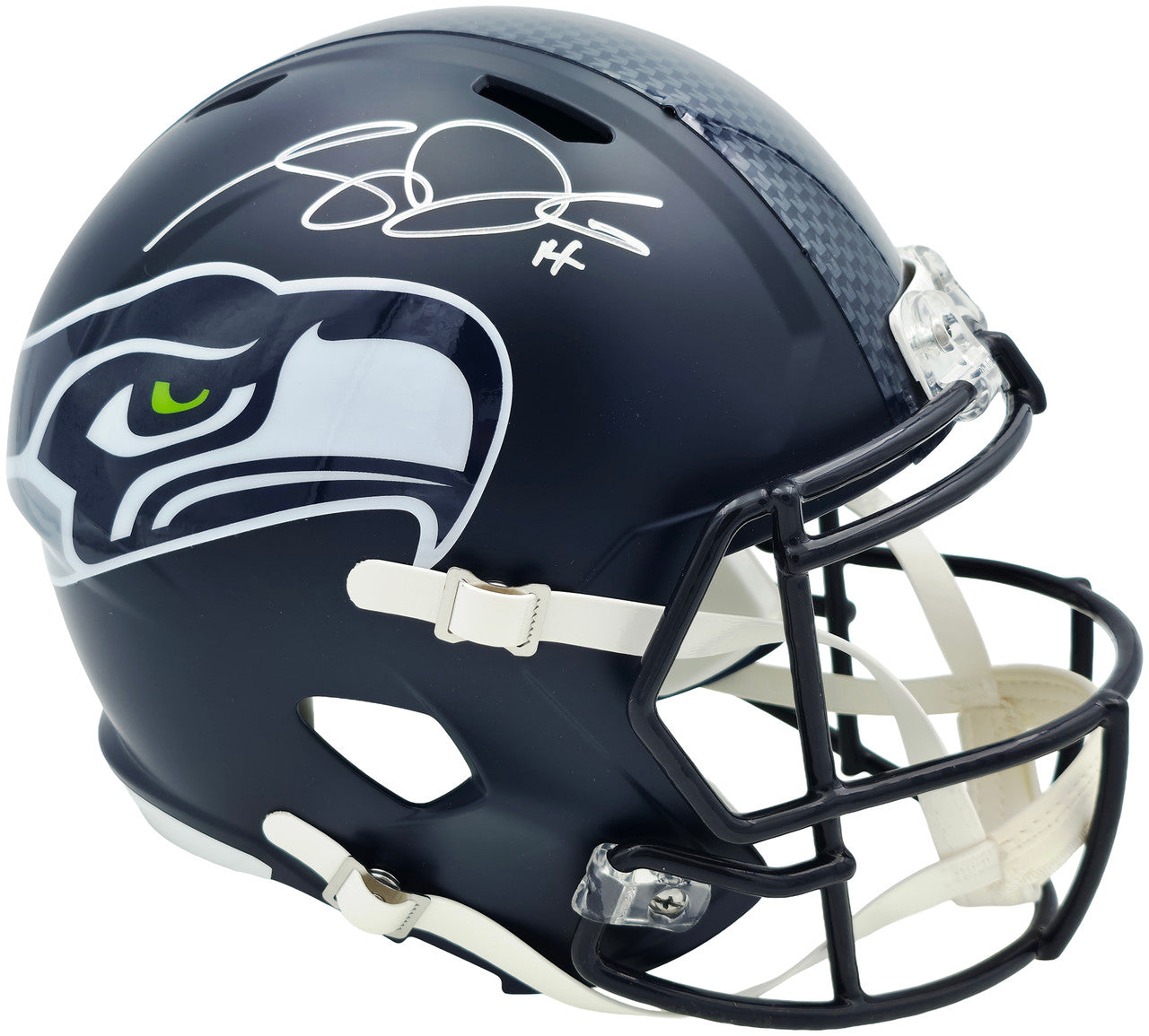 Sam Darnold Autographed Seattle Seahawks Blue Full Size Speed Replica Helmet Beckett BAS Witness Stock #261505