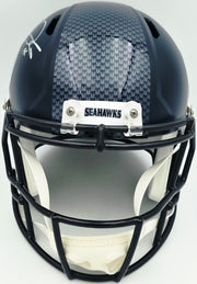 Sam Darnold Autographed Seattle Seahawks Blue Full Size Speed Replica Helmet Beckett BAS Witness Stock #261505