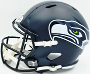 Sam Darnold Autographed Seattle Seahawks Blue Full Size Speed Replica Helmet Beckett BAS Witness Stock #261505