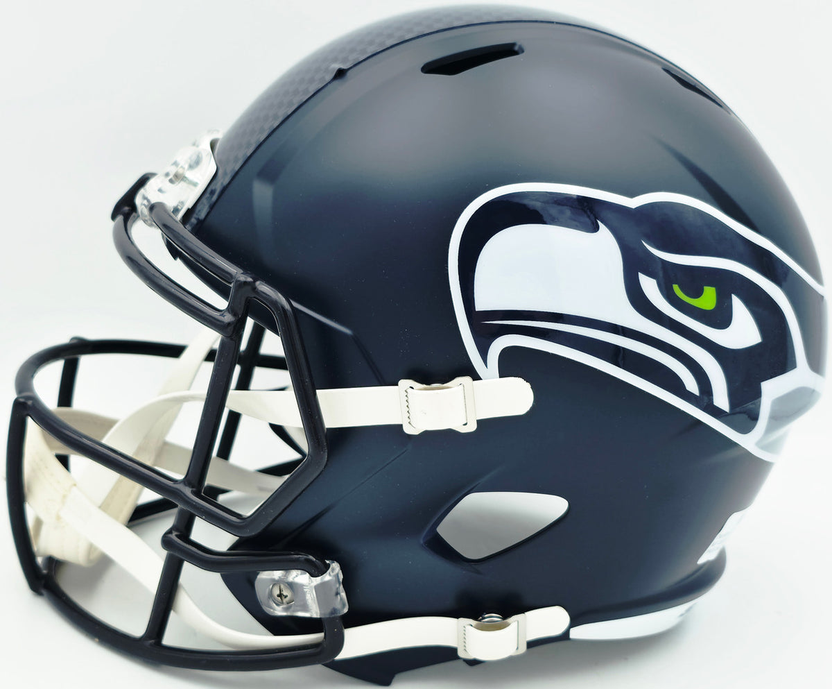 Sam Darnold Autographed Seattle Seahawks Blue Full Size Speed Replica Helmet Beckett BAS Witness Stock #261505