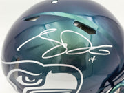 Sam Darnold Autographed Seattle Seahawks Metallic Green Rivalries Full Size Speed Authentic Helmet Beckett BAS Witness Stock #261506