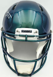 Sam Darnold Autographed Seattle Seahawks Metallic Green Rivalries Full Size Speed Authentic Helmet Beckett BAS Witness Stock #261506