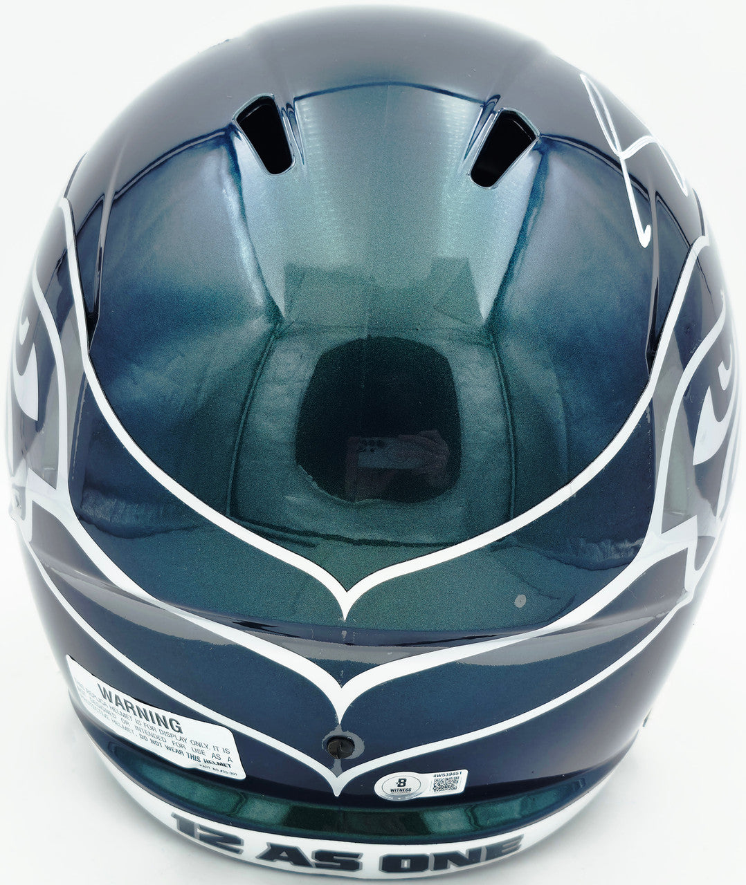 Sam Darnold Autographed Seattle Seahawks Metallic Green Rivalries Full Size Speed Replica Helmet Beckett BAS Witness Stock #261507