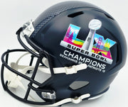 Sam Darnold Autographed Seattle Seahawks Blue Super Bowl LX Champions Logo Full Size Speed Replica Helmet Beckett BAS Witness Stock #261508