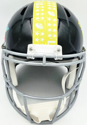 Sam Darnold Autographed Seattle Seahawks Black Super Bowl LX Logo Full Size Speed Replica Helmet Beckett BAS Witness Stock #261509