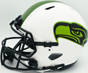 Sam Darnold Autographed Seattle Seahawks Lunar Eclipse White Full Size Speed Authentic Helmet "SB LX Champs" Beckett BAS Witness Stock #261510