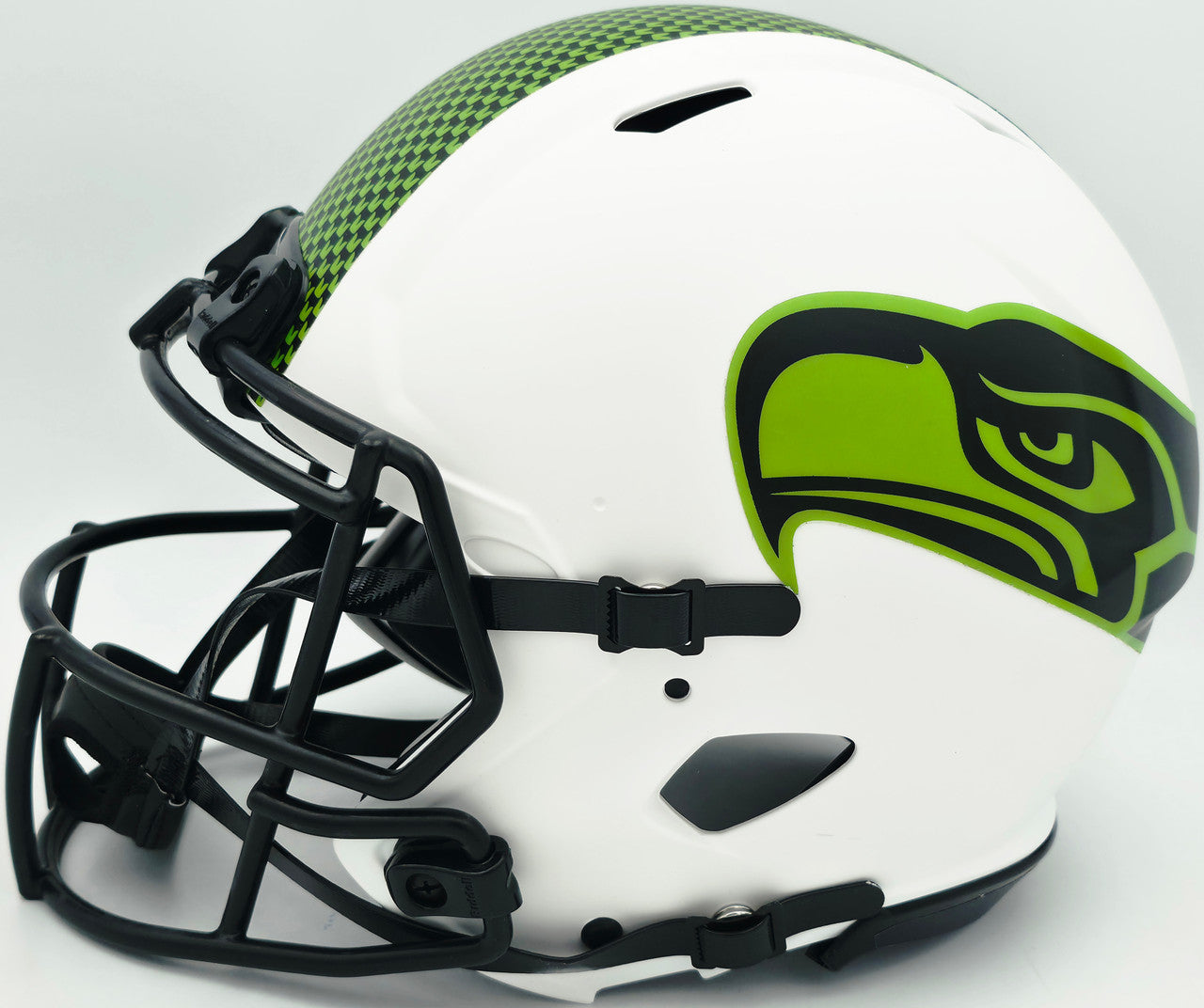 Sam Darnold Autographed Seattle Seahawks Lunar Eclipse White Full Size Speed Authentic Helmet "SB LX Champs" Beckett BAS Witness Stock #261510