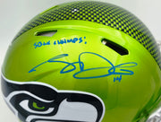 Sam Darnold Autographed Seattle Seahawks Flash Green Full Size Speed Authentic Helmet "SB LX Champs" Beckett BAS Witness Stock #261511