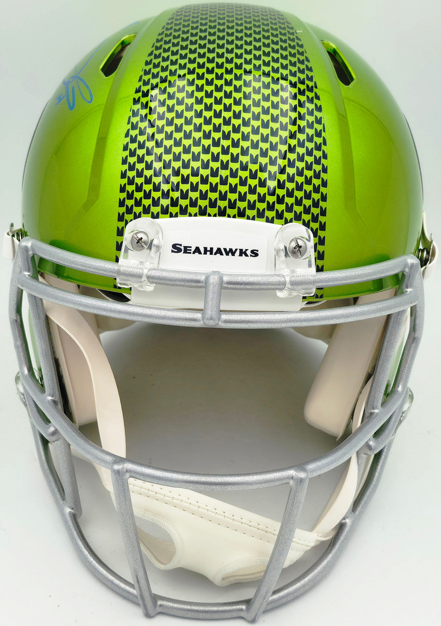 Sam Darnold Autographed Seattle Seahawks Flash Green Full Size Speed Authentic Helmet "SB LX Champs" Beckett BAS Witness Stock #261511