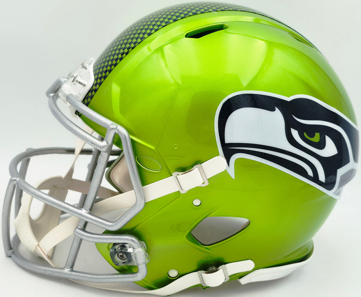 Sam Darnold Autographed Seattle Seahawks Flash Green Full Size Speed Authentic Helmet "SB LX Champs" Beckett BAS Witness Stock #261511