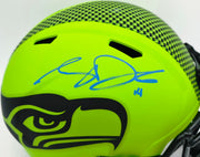 Sam Darnold Autographed Seattle Seahawks Rave Green Full Size Speed Replica Helmet Beckett BAS Witness Stock #261512