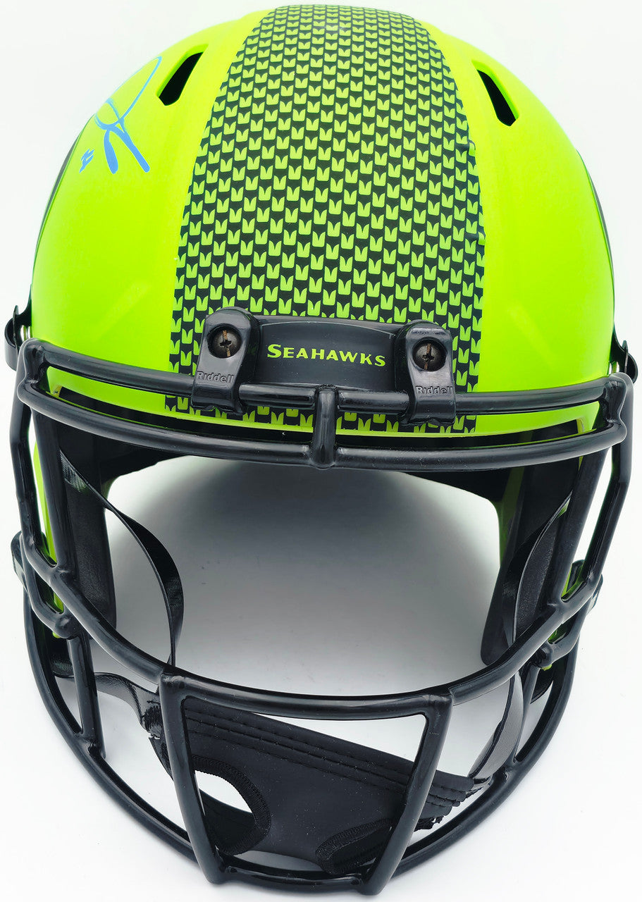 Sam Darnold Autographed Seattle Seahawks Rave Green Full Size Speed Replica Helmet Beckett BAS Witness Stock #261512