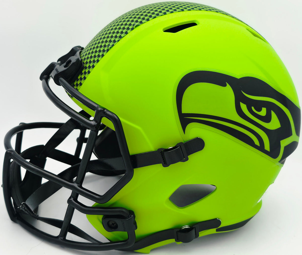 Sam Darnold Autographed Seattle Seahawks Rave Green Full Size Speed Replica Helmet Beckett BAS Witness Stock #261512