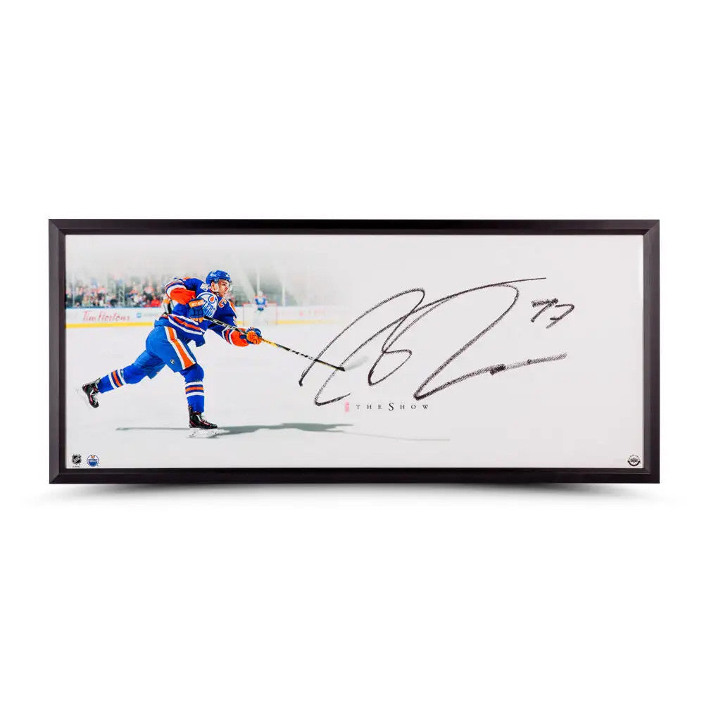 Connor McDavid Autographed Framed 'The Show' 18x44 Photo Edmonton Oilers UDA Holo Stock #261618