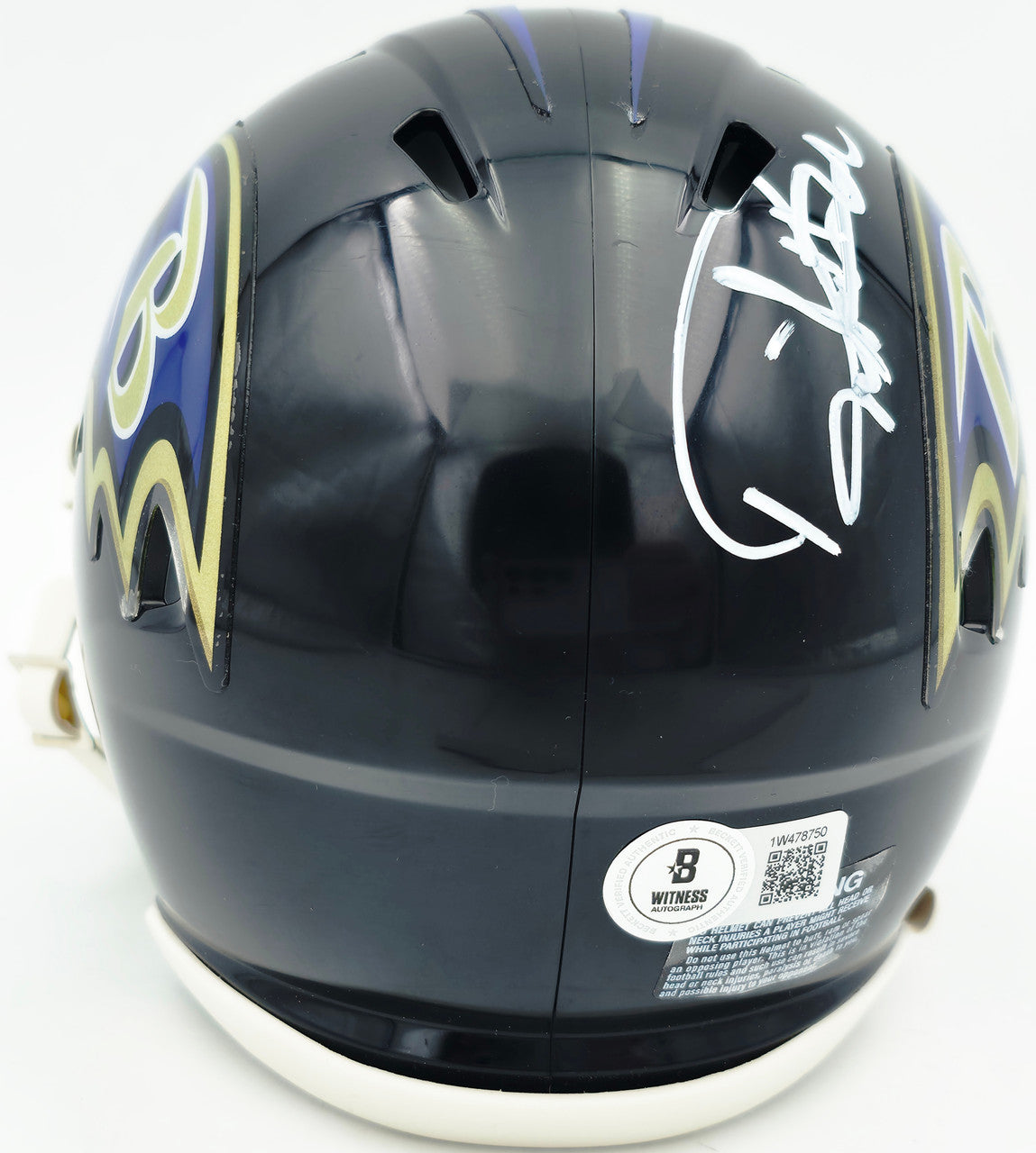 Derrick Henry Autographed Baltimore Ravens Black Speed Mini Helmet Beckett BAS Witness Stock #261817