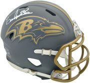 Derrick Henry Autographed Baltimore Ravens Slate Gray Speed Mini Helmet Beckett BAS Witness Stock #261818